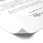 Einfaches Elegant-Unplugged-Zeremonie-Zeichen Poster (Ecke)