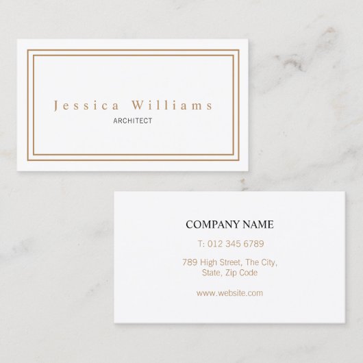 Einfaches Elegant Visitenkarte (Vorne/Hinten)