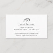 Einfaches Elegant  Visitenkarte (Rückseite)