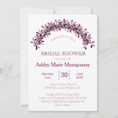 Einfaches Elegante Lila Brautparty Einladung (Vorderseite)