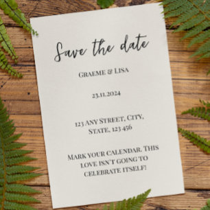 Einfaches Elegante Save the Date Ihren Kalender ma Einladung