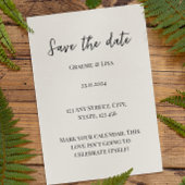 Einfaches Elegante Save the Date Ihren Kalender ma Einladung