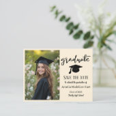 Einfaches Eleganter Abschluss | Save the Date Foto Postkarte (Stehend Vorderseite)