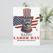 Einfaches Eleganter Arbeitstag mit US-Flagge Dankeskarte (Stehend Vorderseite)