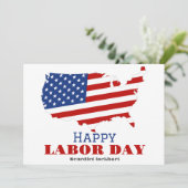 Einfaches Eleganter Arbeitstag mit US-Flagge Dankeskarte (Stehend Vorderseite)