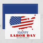 Einfaches Eleganter Arbeitstag mit US-Flagge Dankeskarte (Vorne/Hinten)