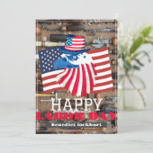 Einfaches Eleganter Arbeitstag mit US-Flagge Dankeskarte (Stehend Vorderseite)