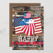 Einfaches Eleganter Arbeitstag mit US-Flagge Dankeskarte (Vorne/Hinten)