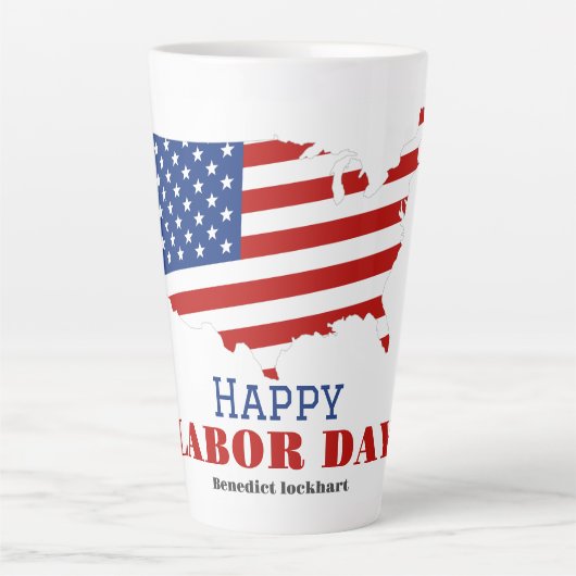 Einfaches Eleganter Arbeitstag mit US-Flagge Milchtasse (Vorderseite)