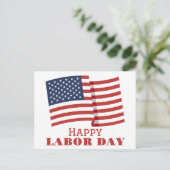 Einfaches Eleganter Arbeitstag mit US-Flagge Postkarte (Stehend Vorderseite)