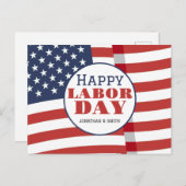 Einfaches Eleganter Arbeitstag mit US-Flagge Postkarte (Vorne/Hinten)