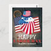 Einfaches Eleganter Arbeitstag mit US-Flagge Postkarte (Vorne/Hinten)