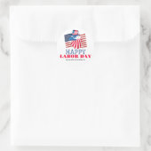 Einfaches Eleganter Arbeitstag mit US-Flagge Runder Aufkleber (Tasche)