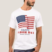 Einfaches Eleganter Arbeitstag mit US-Flagge T-Shirt (Vorderseite)