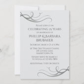 Einfaches elegantes 25-jähriges Party zum Hochzeit Einladung (Vorderseite)