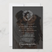 Einfaches elegantes 2-Foto-Textüberlagern Einladung (Vorderseite)