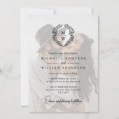 Einfaches elegantes 2-Foto-Textüberlagern Einladung (Vorderseite)