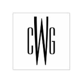 Einfaches Elegantes 3 Anfangsbuchstaben Monogramm Gummistempel (Prägung)