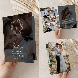 Einfaches elegantes 7-Foto-Texteüberlagern Dankeskarte