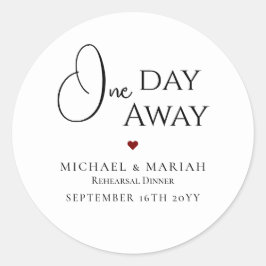 Einfaches elegantes Abendessen an einem Tag Probe Runder Aufkleber
