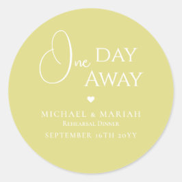 Einfaches elegantes Abendessen an einem Tag Probe Runder Aufkleber