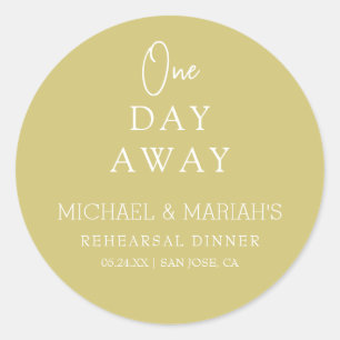 Einfaches elegantes Abendessen an einem Tag Probe Runder Aufkleber