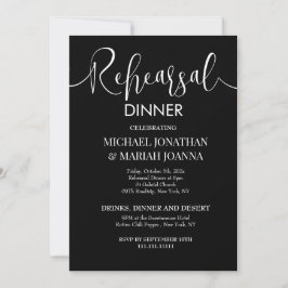 Einfaches elegantes Abendessen mit Minimalistische Einladung