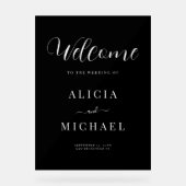 Einfaches, elegantes Acryl-Begrüßungszeichen Acrylschild (Vorderseite)