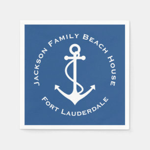 Einfaches elegantes Anchor Family Beach Party Serviette