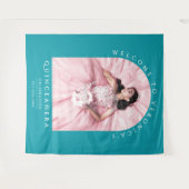 Einfaches elegantes Aquamarines klassisches Quince Wandteppich (Vorderseite (Horizontal))