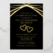 Einfaches elegantes Arch Gold 50. Hochzeitstag Folieneinladung (Vorderseite)