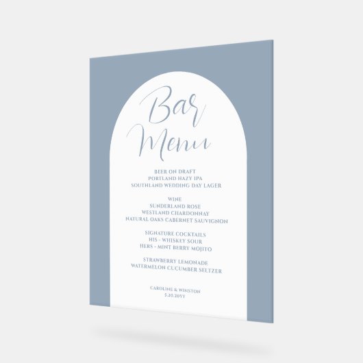 Einfaches elegantes Arch, Grau, Getränk auf der Sp Acrylschild (Winkel)