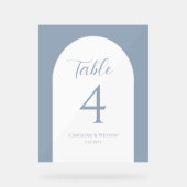 Einfaches elegantes Arch, Grau, Hochzeit-Tischnumm Acrylschild (Vorderseite)