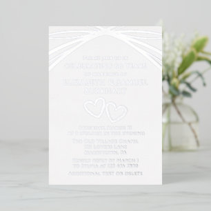 Einfaches elegantes Arch Heart 60. Hochzeitstag Folieneinladung