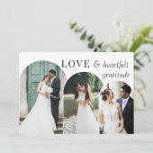 Einfaches elegantes Arch Multi Wedding Foto Dankeskarte (Stehend Vorderseite)