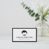 Einfaches elegantes Barber-Shop-Logo Modernst Schw Visitenkarte (Stehend Vorderseite)