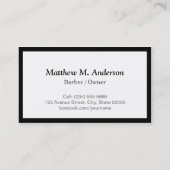 Einfaches elegantes Barber-Shop-Logo Modernst Schw Visitenkarte (Rückseite)