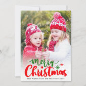 Einfaches elegantes, bearbeitbares Foto Feiertagskarte (Vorderseite)