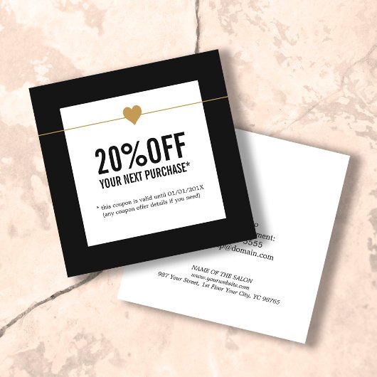 Einfaches elegantes Beauty Salon Coupon