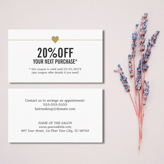 Einfaches elegantes Beauty Salon Coupon