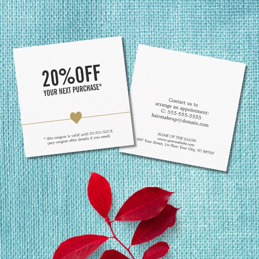 Einfaches elegantes Beauty Salon Coupon