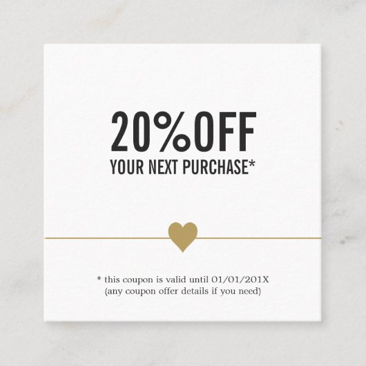 Einfaches elegantes Beauty Salon Coupon (Vorderseite)