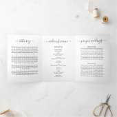 Einfaches elegantes Beerdigungsprogramm Dreifach Gefaltete Einladung (Innenseite)