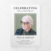 Einfaches elegantes Beerdigungsprogramm Dreifach Gefaltete Einladung (Cover)