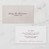 Einfaches elegantes Beige-Aussehen Visitenkarte (Vorne/Hinten)