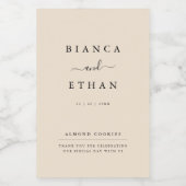 Einfaches elegantes Beige- und Black Wedding Food  Lebensmitteletikett (Einzelnes Label)