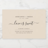 Einfaches elegantes Beige- und Black Wedding Food Lebensmitteletikett (Einzelnes Label)