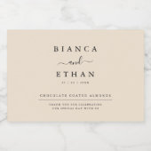 Einfaches elegantes Beige- und Black Wedding Food Lebensmitteletikett (Einzelnes Label)