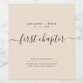 Einfaches elegantes Beige- und Black Wedding Wine Weinetikett (Einzelnes Label)