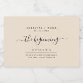 Einfaches elegantes Beige- und Schwarz-Gastgeschen Lebensmitteletikett (Einzelnes Label)